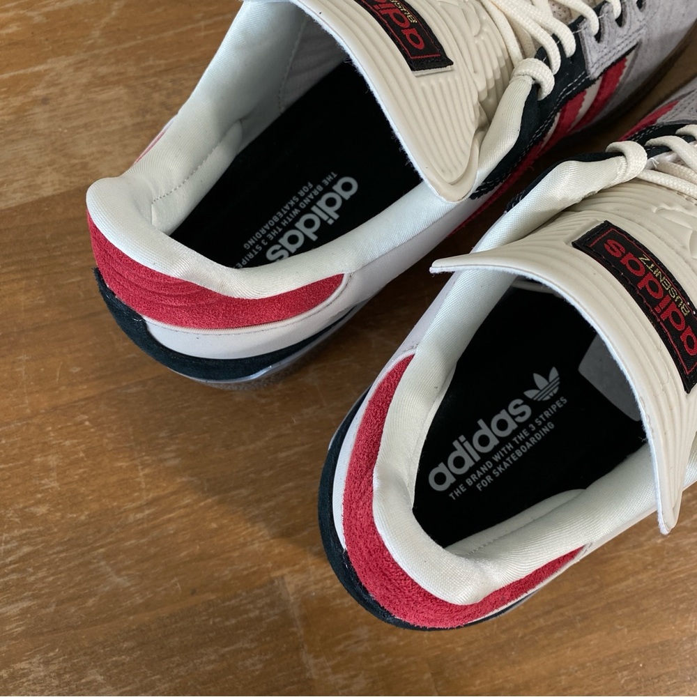 Adidas Busenitz Grey Red Black Suede Skateboarding Shoe - Size 13 - Picture 8 of 13